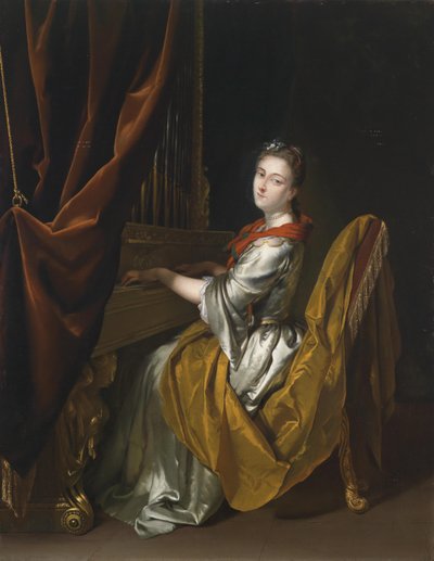 Portrait of Barbara Janssens at the Organ by Herman van der Mijn  